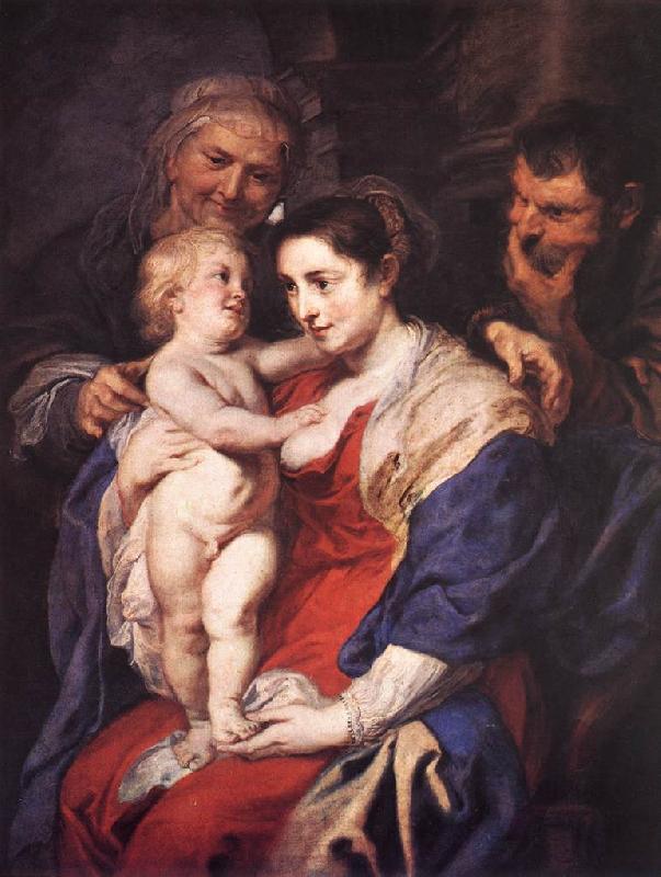 RUBENS, Pieter Pauwel The Holy Family with St Anne oil painting picture